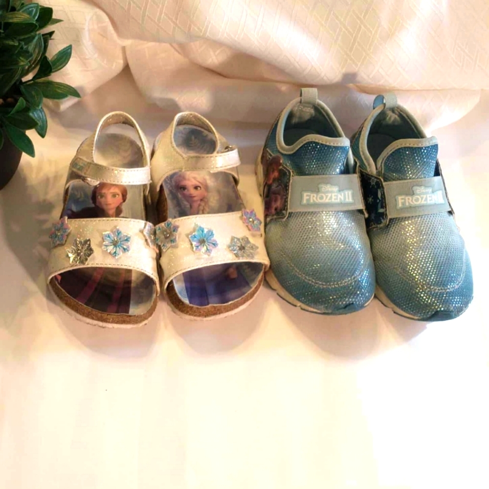 Disney Frozen Girls 2 Pair Bundle Sneakers/Sandals